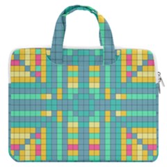 Checkerboard Squares Abstract Art Macbook Pro 16  Double Pocket Laptop Bag  by Ravend