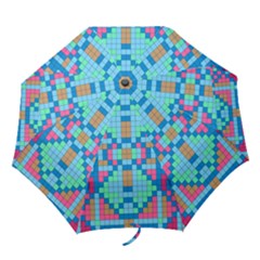 Checkerboard Square Abstract Folding Umbrellas