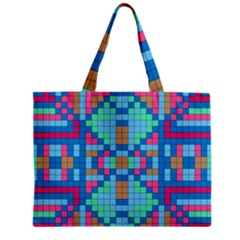 Checkerboard Square Abstract Zipper Mini Tote Bag