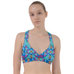 Checkerboard Square Abstract Sweetheart Sports Bra