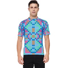 Checkerboard Square Abstract Men s Short Sleeve Rash Guard