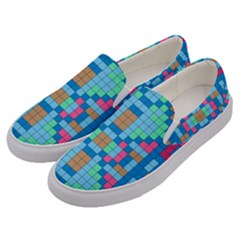 Checkerboard Square Abstract Men s Canvas Slip Ons