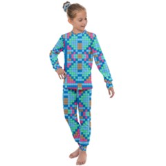 Checkerboard Square Abstract Kids  Long Sleeve Set 