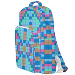 Checkerboard Square Abstract Double Compartment Backpack