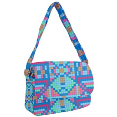 Checkerboard Square Abstract Courier Bag by Ravend