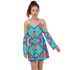 Checkerboard Square Abstract Boho Dress
