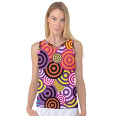 Abstract Circles Background Retro Women s Basketball Tank Top by Ravend