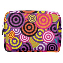 Abstract Circles Background Retro Make Up Pouch (medium) by Ravend