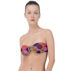 Abstract Circles Background Retro Classic Bandeau Bikini Top 