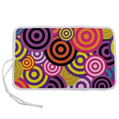 Abstract Circles Background Retro Pen Storage Case (l)