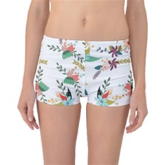 Floral Backdrop Pattern Flower Boyleg Bikini Bottoms