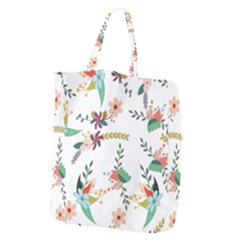 Floral Backdrop Pattern Flower Giant Grocery Tote by Ravend