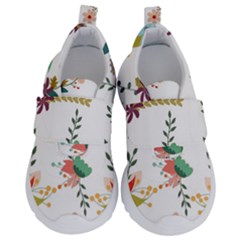 Floral Backdrop Pattern Flower Kids  Velcro No Lace Shoes