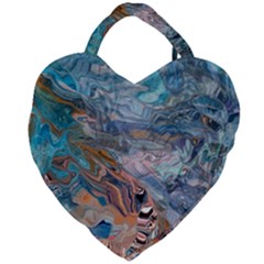 Abstract Delta Giant Heart Shaped Tote