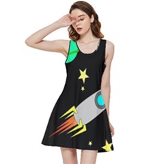 Planet Rocket Space Stars Inside Out Racerback Dress by Ravend