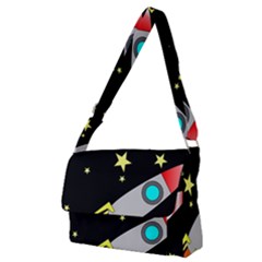 Planet Rocket Space Stars Full Print Messenger Bag (m) by Ravend