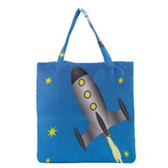 Rocket Spaceship Space Travel Nasa Grocery Tote Bag by Ravend