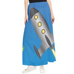 Rocket Spaceship Space Travel Nasa Maxi Chiffon Skirt by Ravend