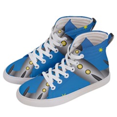 Rocket Spaceship Space Travel Nasa Men s Hi-top Skate Sneakers by Ravend