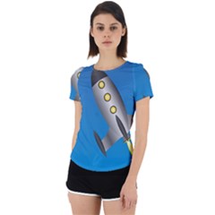 Rocket Spaceship Space Travel Nasa Back Cut Out Sport T-shirt