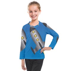 Rocket Spaceship Space Travel Nasa Kids  Long Mesh T-shirt