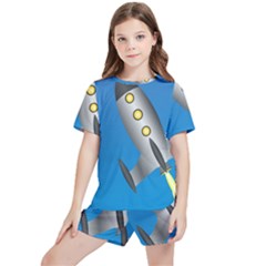 Rocket Spaceship Space Travel Nasa Kids  T-shirt And Sports Shorts Set by Ravend