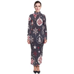 Christmas Decoration Winter Xmas Turtleneck Maxi Dress