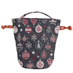 Christmas Decoration Winter Xmas Drawstring Bucket Bag