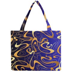 Squiggly Lines Blue Ombre Mini Tote Bag