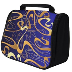 Squiggly Lines Blue Ombre Full Print Travel Pouch (big)