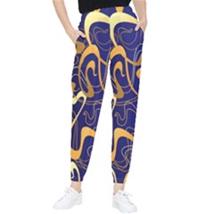 Squiggly Lines Blue Ombre Women s Tapered Pants by Ravend