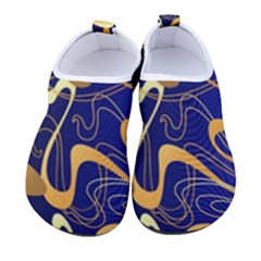 Squiggly Lines Blue Ombre Women s Sock-style Water Shoes by Ravend