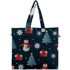 Snowmen Christmas Trees Canvas Travel Bag