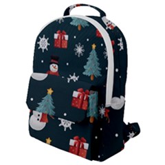 Snowmen Christmas Trees Flap Pocket Backpack (Small)