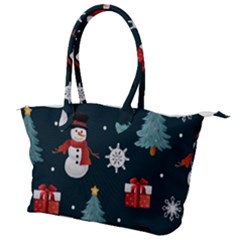 Snowmen Christmas Trees Canvas Shoulder Bag