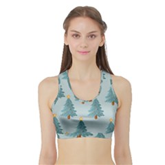 Christmas Trees Time Sports Bra With Border by Ravend