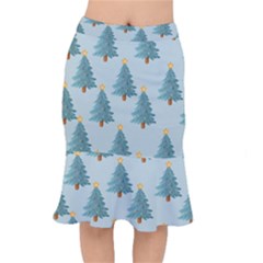 Christmas Trees Time Short Mermaid Skirt