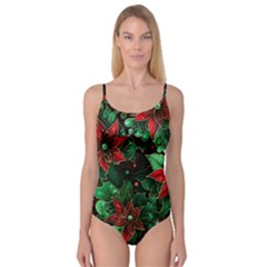 Flower Floral Pattern Christmas Camisole Leotard 