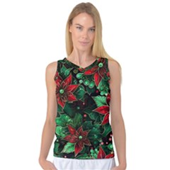 Flower Floral Pattern Christmas Women s Basketball Tank Top by Ravend