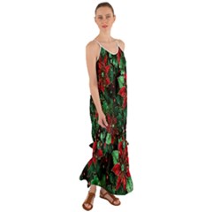 Flower Floral Pattern Christmas Cami Maxi Ruffle Chiffon Dress