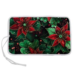 Flower Floral Pattern Christmas Pen Storage Case (s) by Ravend