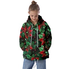 Flower Floral Pattern Christmas Kids  Oversized Hoodie