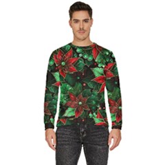 Flower Floral Pattern Christmas Men s Fleece Sweatshirt by Ravend
