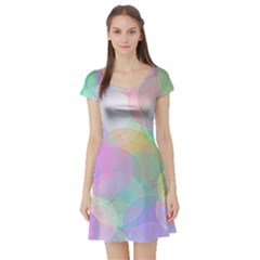 Abstract Background Texture Short Sleeve Skater Dress