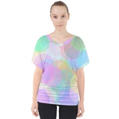 Abstract Background Texture V-neck Dolman Drape Top