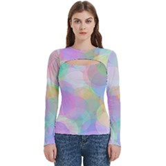 Abstract Background Texture Women s Cut Out Long Sleeve T-shirt