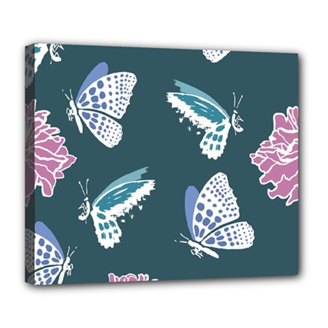 Butterfly Pattern Dead Death Rose Deluxe Canvas 24  X 20  (stretched)