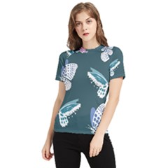 Butterfly Pattern Dead Death Rose Women s Short Sleeve Rash Guard by Ravend