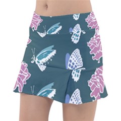 Butterfly Pattern Dead Death Rose Classic Tennis Skirt by Ravend
