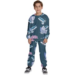 Butterfly Pattern Dead Death Rose Kids  Sweatshirt Set by Ravend